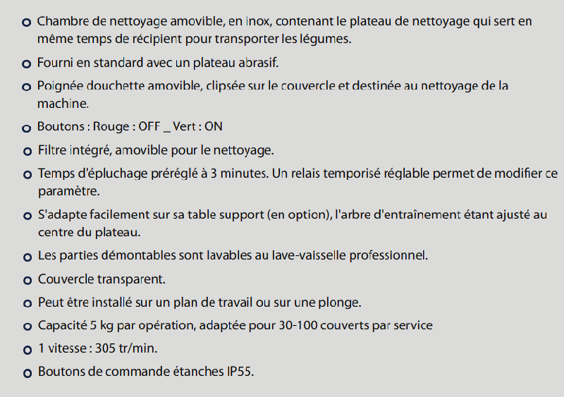 Éplucheuse professionnelle 5 kg - plateau abrasif - panier filtre - cuve amovible - Dito Sama DT5EFB_1