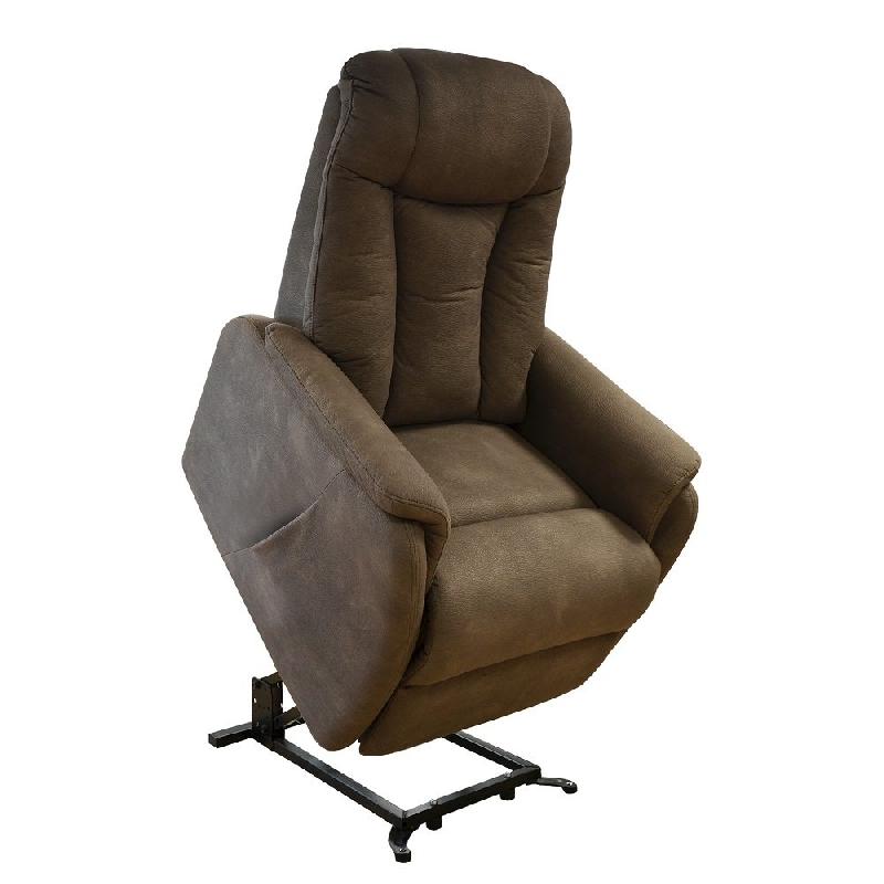 Fauteuil relax releveur Nersac - bi-moteur - microfibre brun taupé - confort ergonomique_1