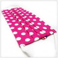 Mask3pfuchsiapoisblanc - masque en tissu - VDM - 3 plis - 100% coton Oeko-Tex - lavable et réutilisable_1