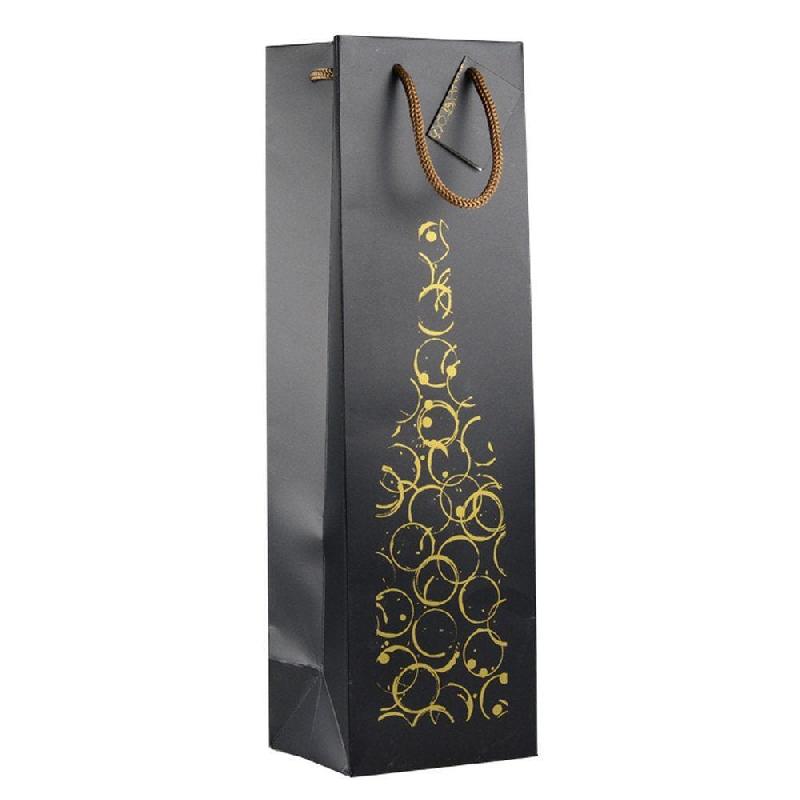 Sac magnum noir Infinity 13x11.5x44cm - par 10 - pour bouteilles de Champagne, Prosecco_1