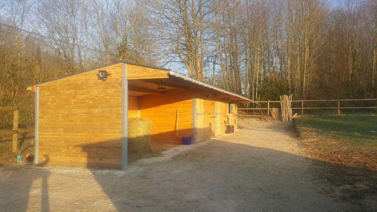 3 Boxes + Abri avec Poteaux Métalliques - BOX030 - Bois Douglas et Acier Galvanisé_1