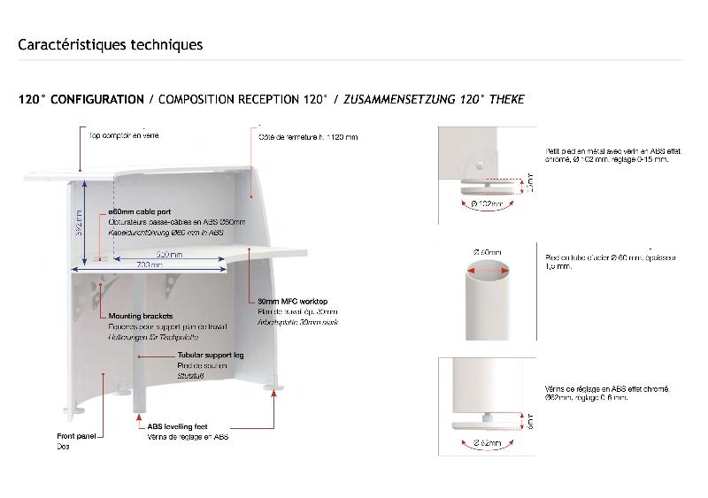Banque d'accueil Glass avec accès PMR - Quadrifoglio - Droite_1
