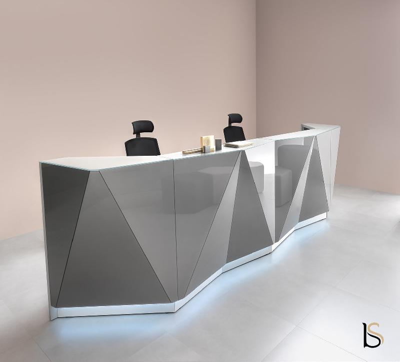 Banque d'accueil lumineuse Alpa - MDD - Gris brillant_1