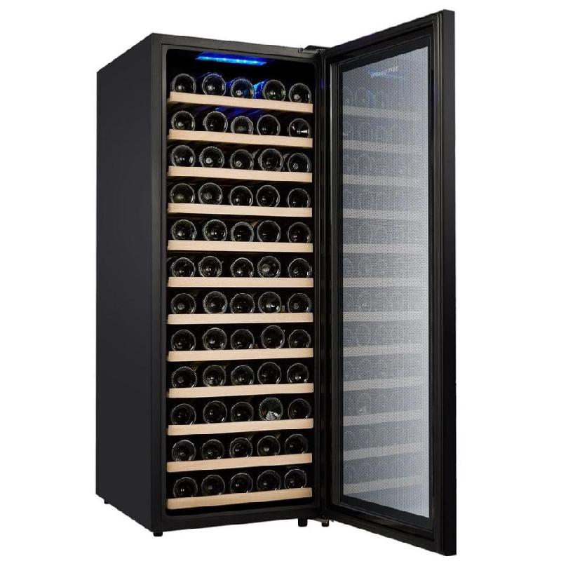 Cave à vin professionnelle noire vitrée - 80 bouteilles | GGM - WKM200S-1N_1