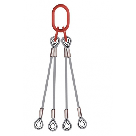 Elingue cable 4 brins avec 4 boucles cossées Référence 4747C_1