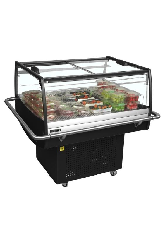 Réfrigérateur noir PDC90SL-360 Bumper - 4 faces vitrées - roulettes pour mobilité - idéal achats impulsifs_1