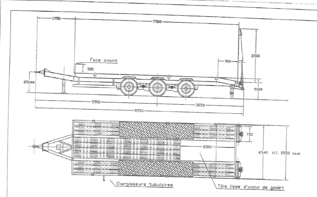 Remorque 3 essieux centraux - porte-engins - disponible à la vente_1