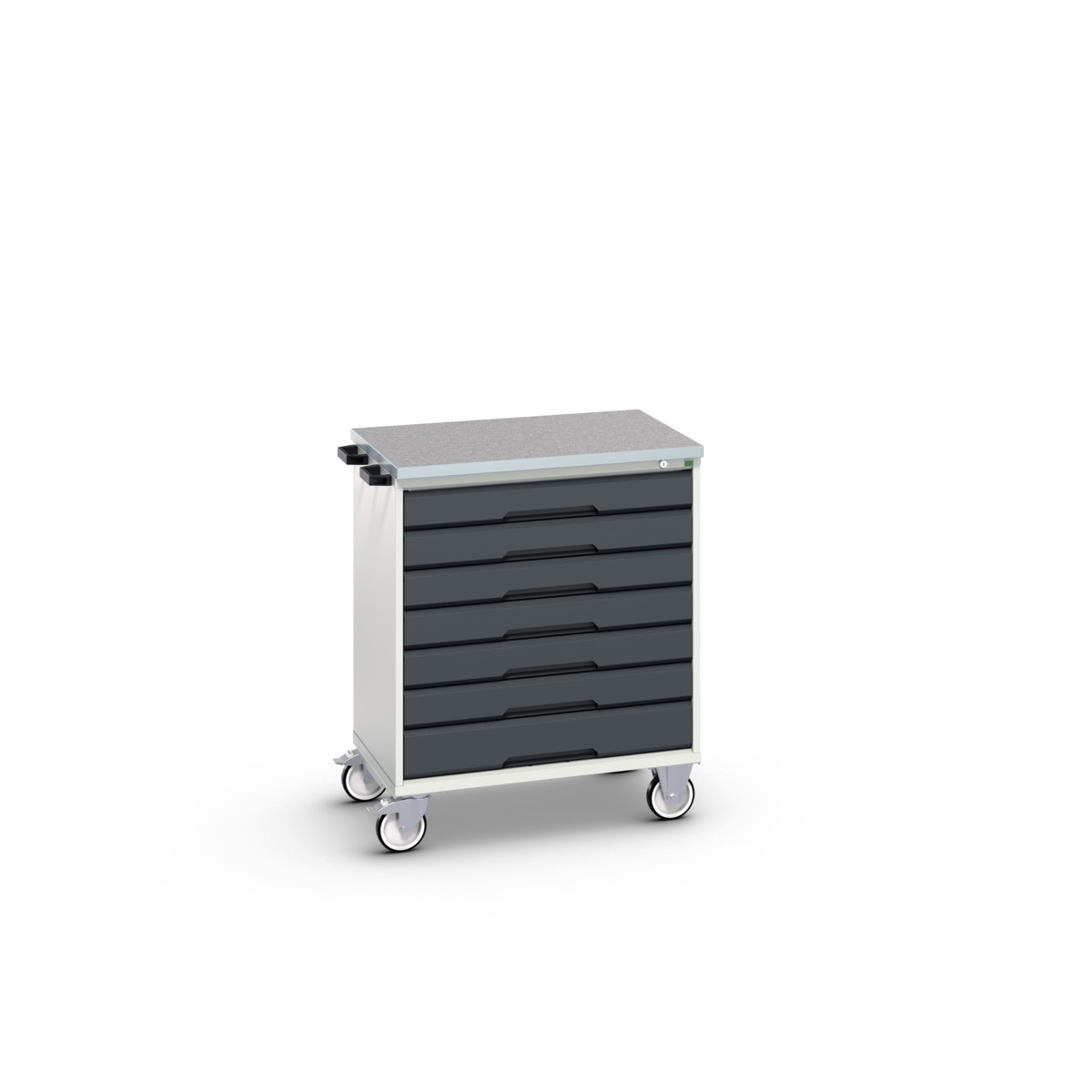 Servante roulante Verso - 7 tiroirs - dessus lino - châssis acier robuste - 800x600x980 mm_0