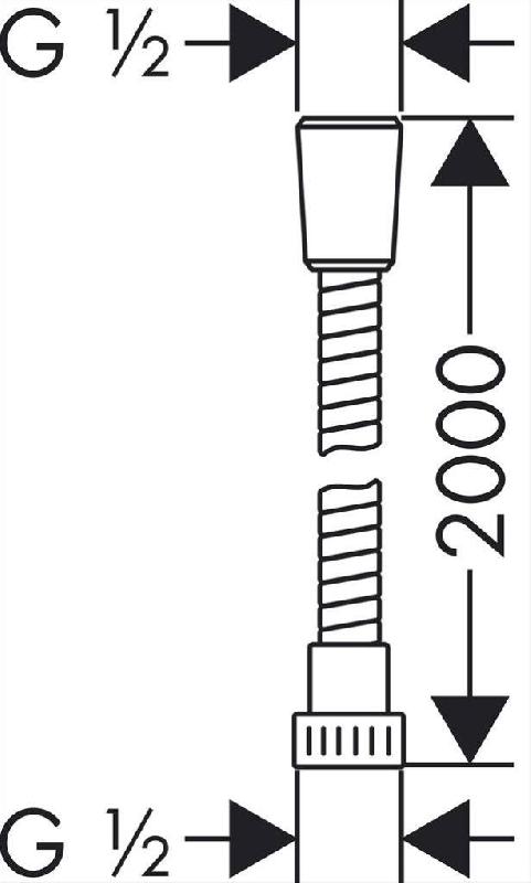 Flexible de douche Hansgrohe Metaflex - 200 cm - chrome - multicouches et ultra-résistant_1