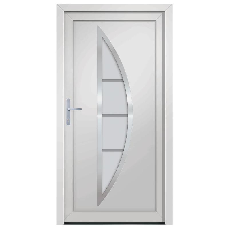 Vidaxl porte d'entrée blanc 108x208 cm pvc 3187866_1