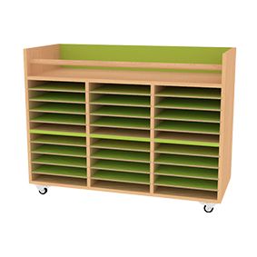 Équipement avec 30 compartiments pour sécher des dessins A3