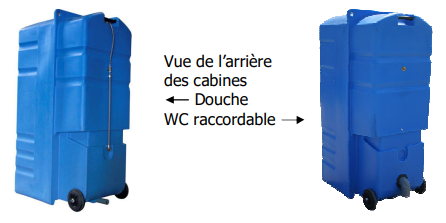 Toilette mobile chimique Sanilib Mini Cab - 99 x 78 x 220 cm, roulante et facile à déplacer_0