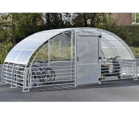 Abri Sécurisé Gard 12 Places - Structure Acier Galvanisée - Porte Large avec Serrure à Code - Joues en Plexiglass - Toit en Polycarbonate_1