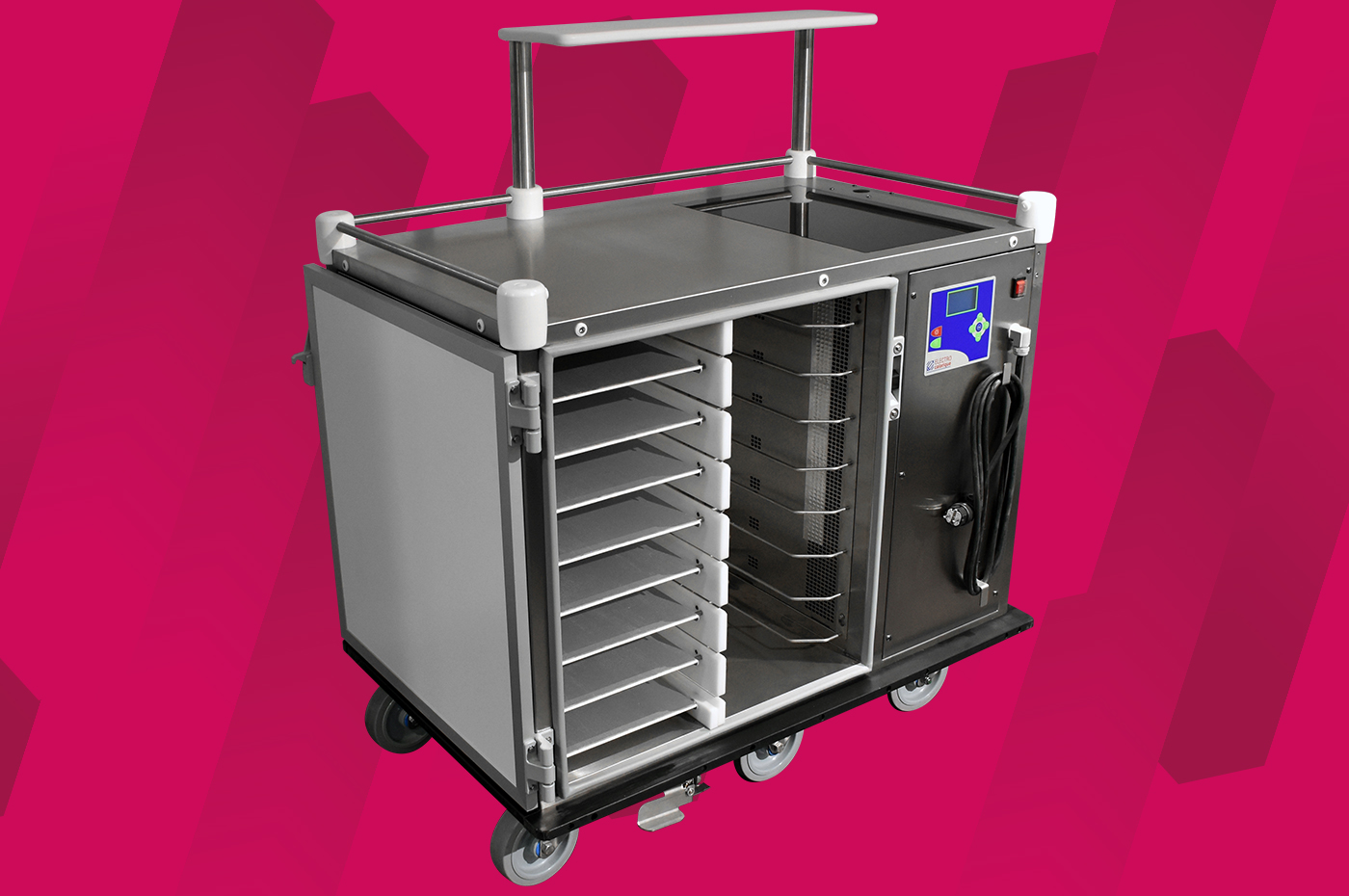 Chariot distribution de repas multiportions ou sur plateaux individualisés - COMBI JUNIOR 16 niveaux - Pour maternité, oncologie et ambulatoire_2