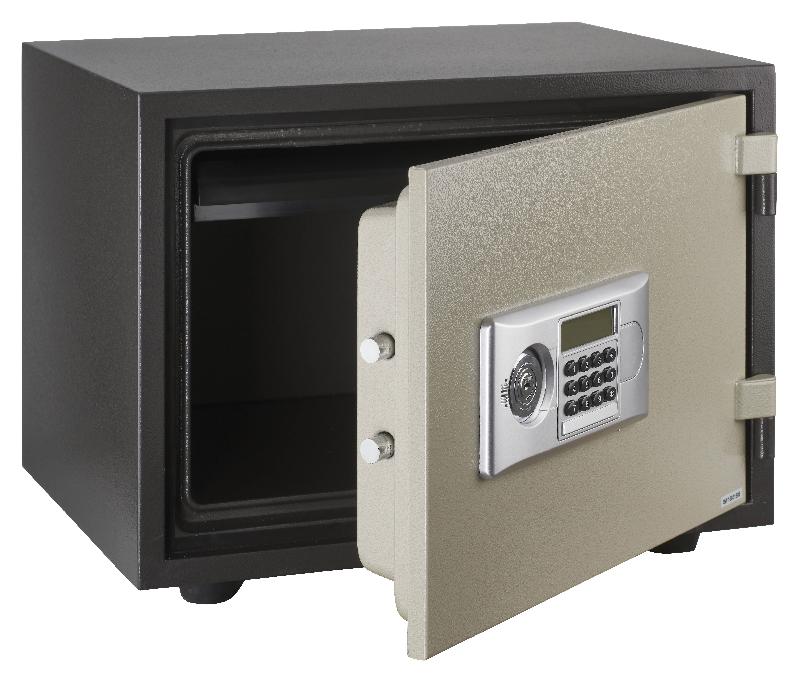 Coffre-fort ignifugé 1h00 Vauban  - 2 pênes - acier chromé - verrouillage avec code et clé - Réf. 00013296_1