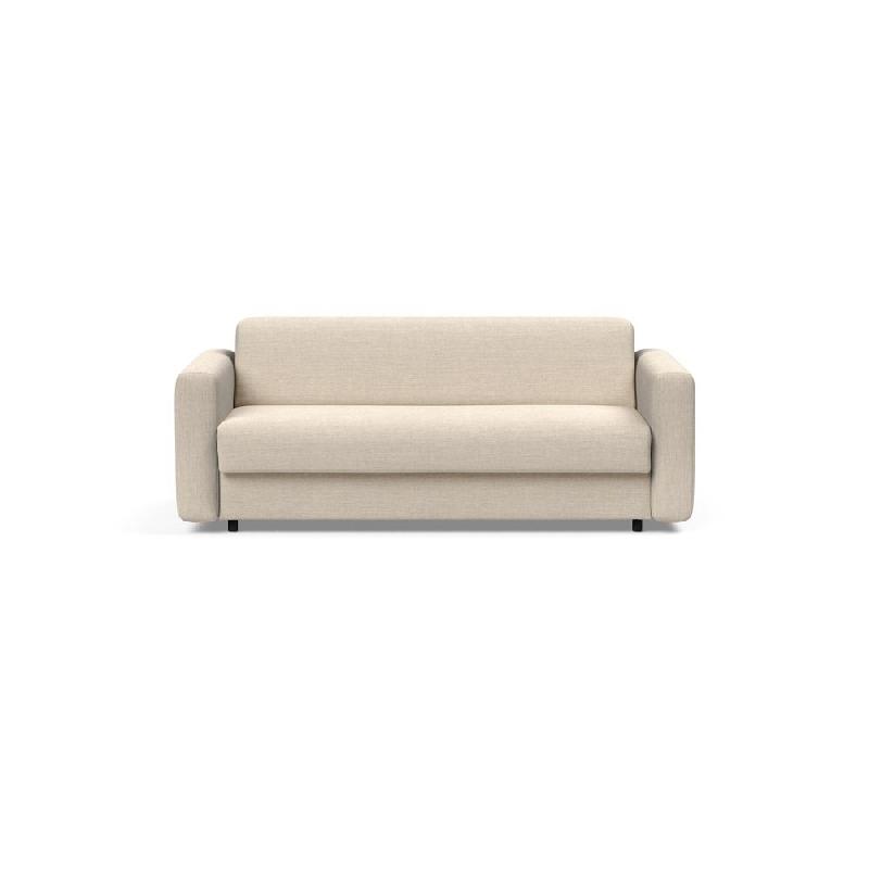 Innovation Living - Canapé design Killian convertible lit 195x140 cm - Tissu Phobos Latte - Matelas à ressorts multi-poches_1