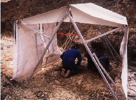 Tente de chantier express 530 / pliable / toile pvc / 3 x 3.20 x 1.90m_1