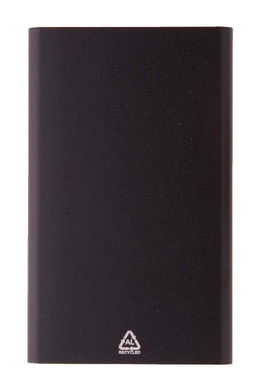 Power Bank - aluminium recyclé - 4000 mAh - USB et USB-C - couleur noire_1