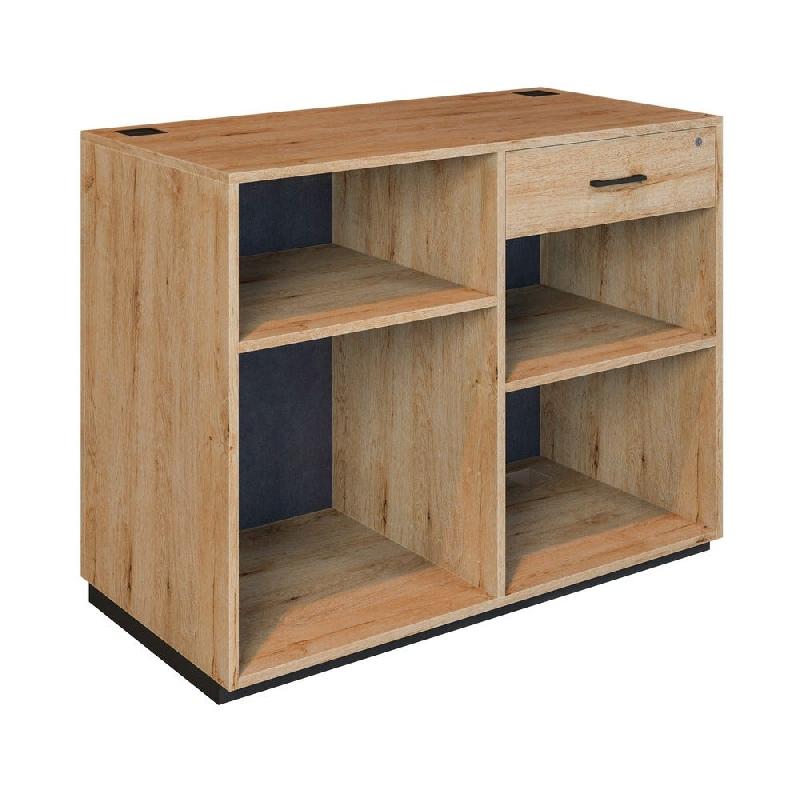 Comptoir Vertigo T01 MDF noir et chêne clair 120x60x93cm_1