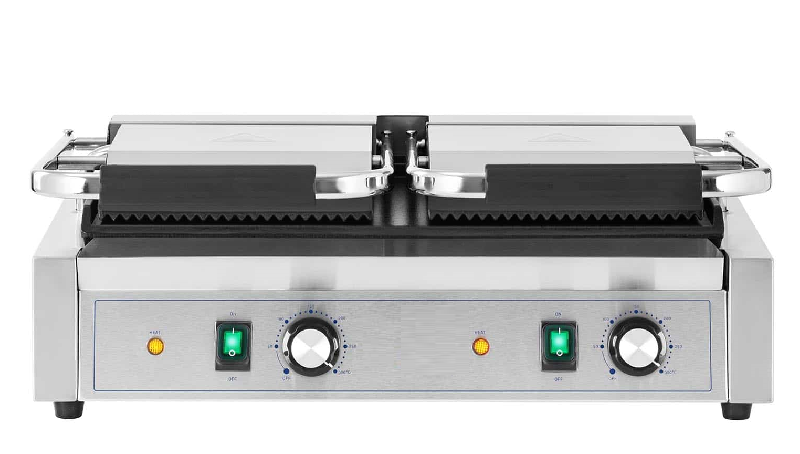 Machine à panini double rainurée et lisse_1