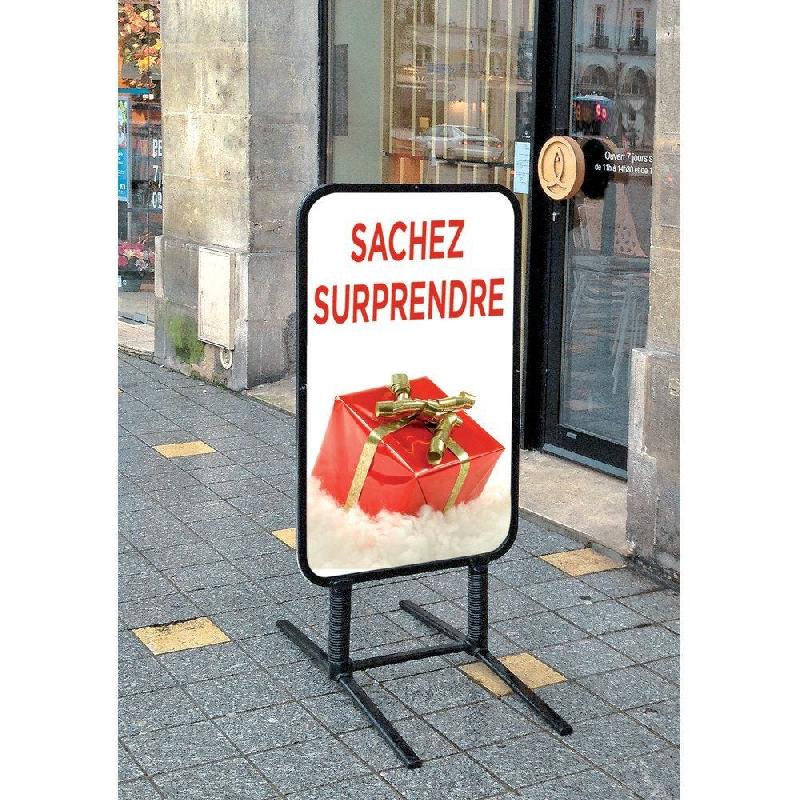 Panneau sur ressorts noir - 96x56cm - Plaque aluminium double face_1