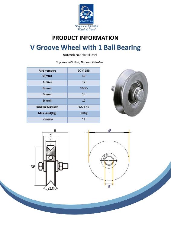 Roue à gorge de 60 mm avec 1 roulement à billes_1