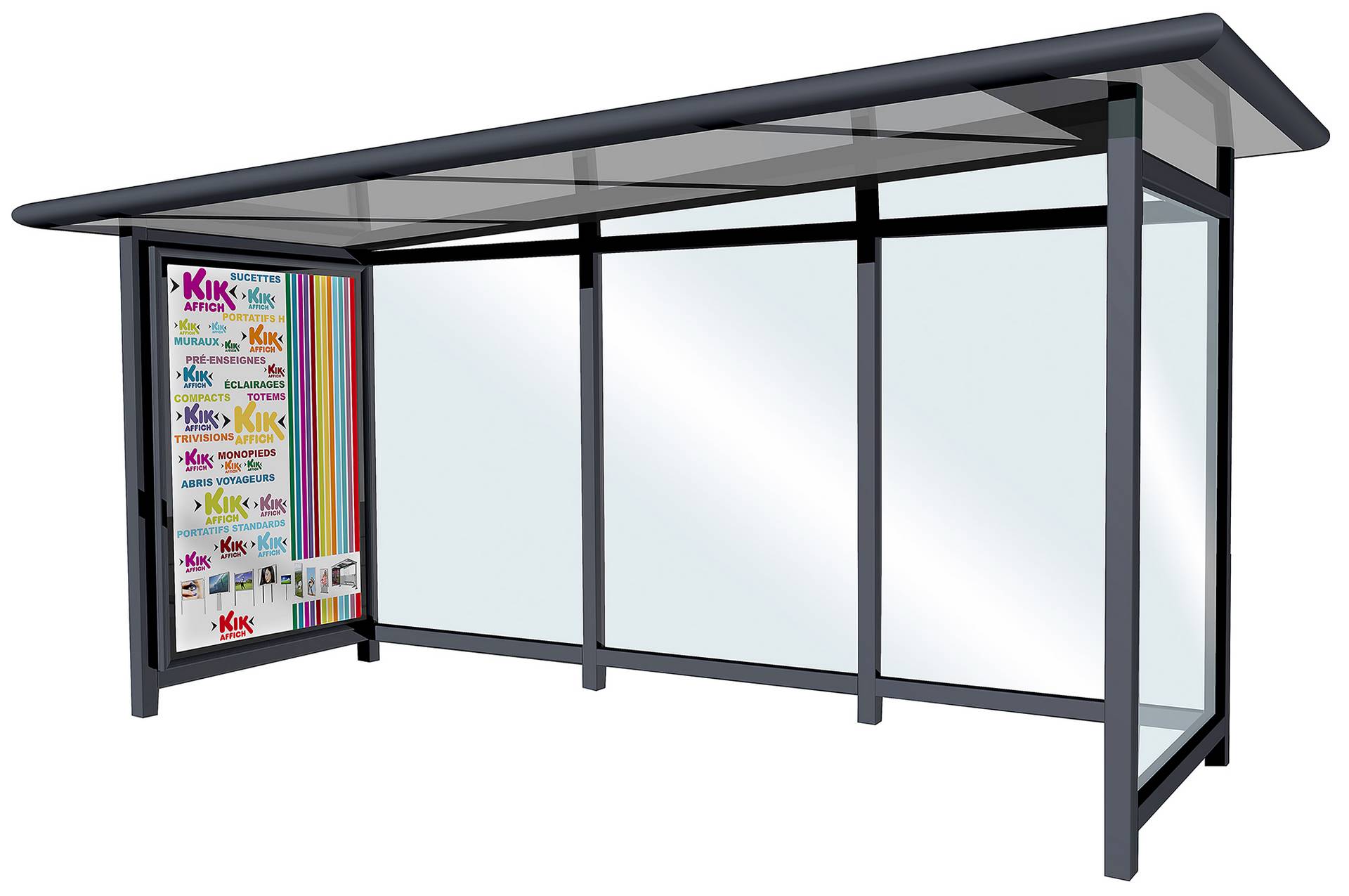 Abris voyageurs - Kikaffich - Supports d’affichage et mobilier urbain sur mesure_1