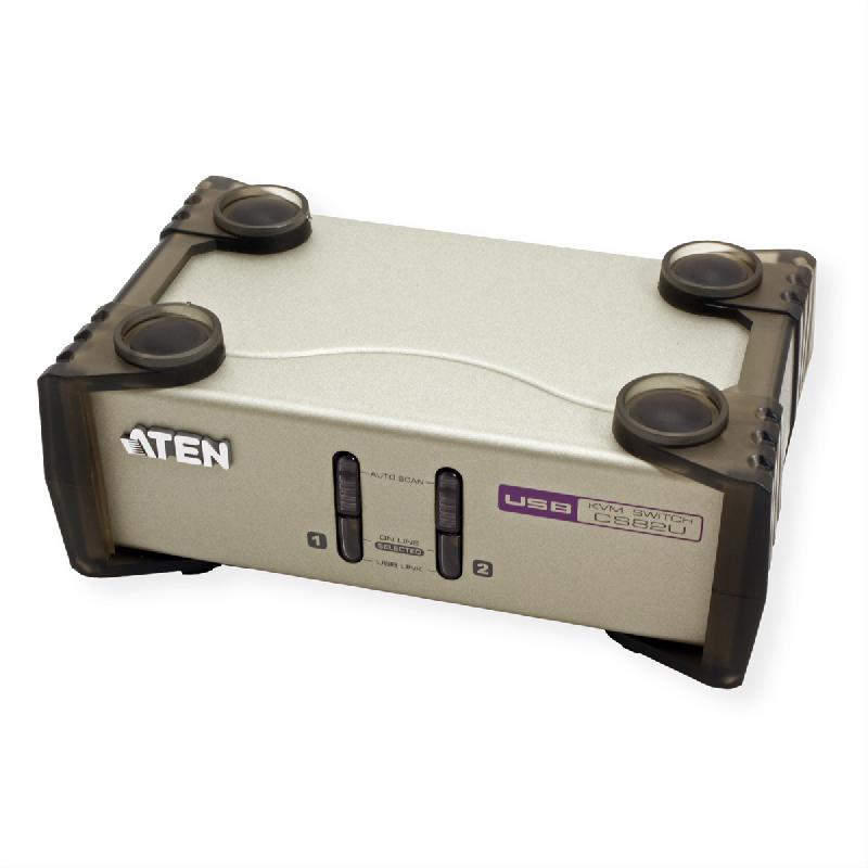Aten cs82u switch kvm vga, ps/2+usb, 2 ports_1