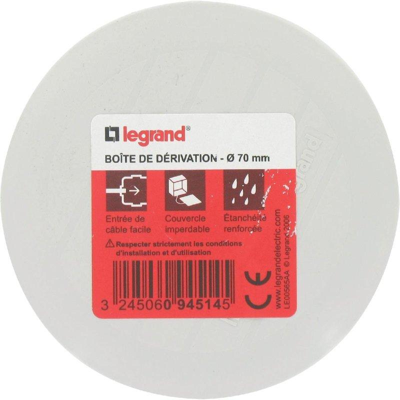 Boîte de dérivation étanche ronde Plexo IP55 Ø70 mm - 4 embouts interchangeable Legrand gris_1