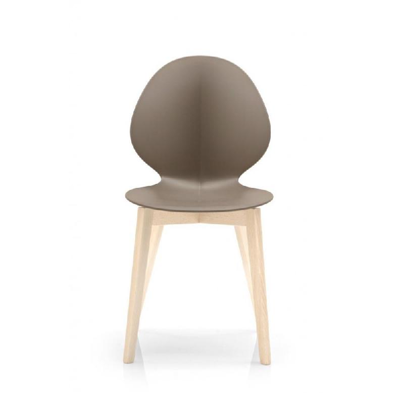Chaise design Calligaris Basil - plastique recyclable et piétement en bois_1