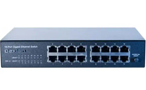 Dexlan 891016 commutateur réseau Non-géré L2 Gigabit Ethernet (10/100/1000) 1U Noir_1