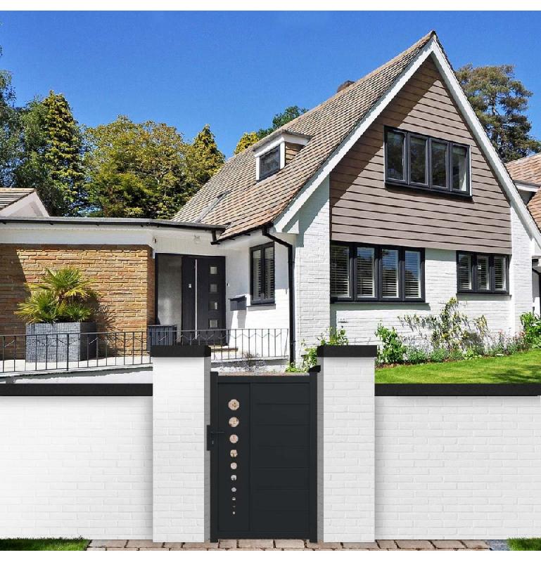 Portillon aluminium Toulouse - design chic - gris anthracite RAL 7016 - portitoul100160g_1