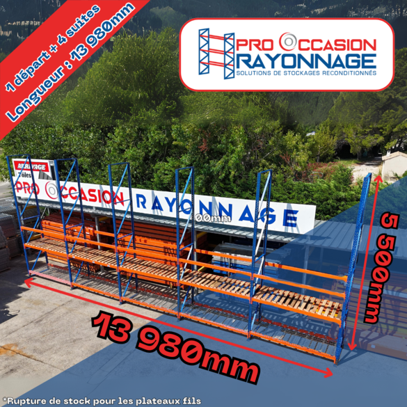 Système de rayonnage robuste et flexible - Hauteur 5 500mm, Longueur 13 980mm, Profondeur 1 000mm - Rayosar_1