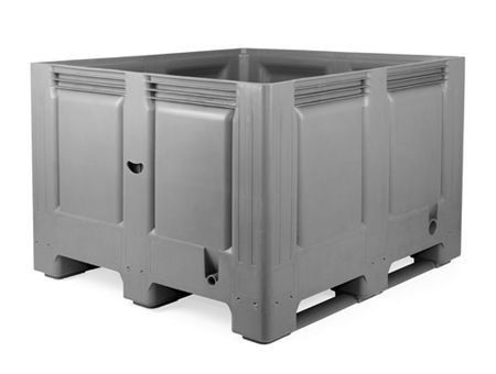 Caisse-palette plastique monobloc étanche - 120x120 cm - Hauteur 76 ou 85 cm - Capacité 795 ou 915 litres - Fond et parois pleins_1