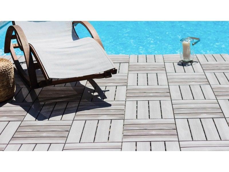 Dalle clipsable en polypropylène - Brun taupe n°3 - 38x38 cm - Épaisseur 25 mm - Rainurée_1