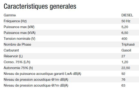 Groupe électrogène Diesel 6500 TA Silence C5 - Kohler - Puissance max 5,20 kW - 6,50 kVA - 50 Hz_1