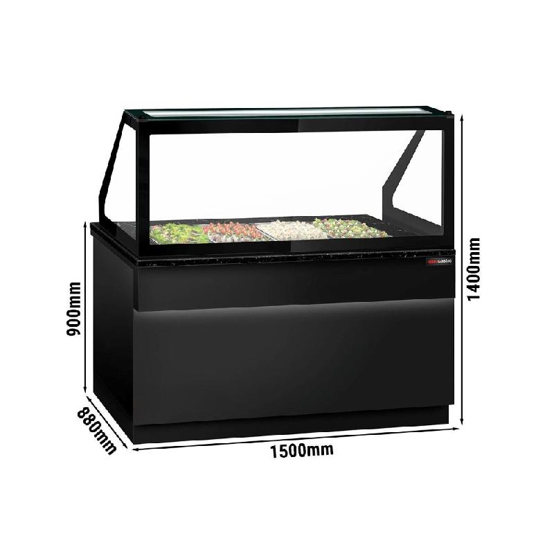 Saladette TORONTO - L1500 mm - Noire - 2 portes - 4x GN 1/1 - P900_1