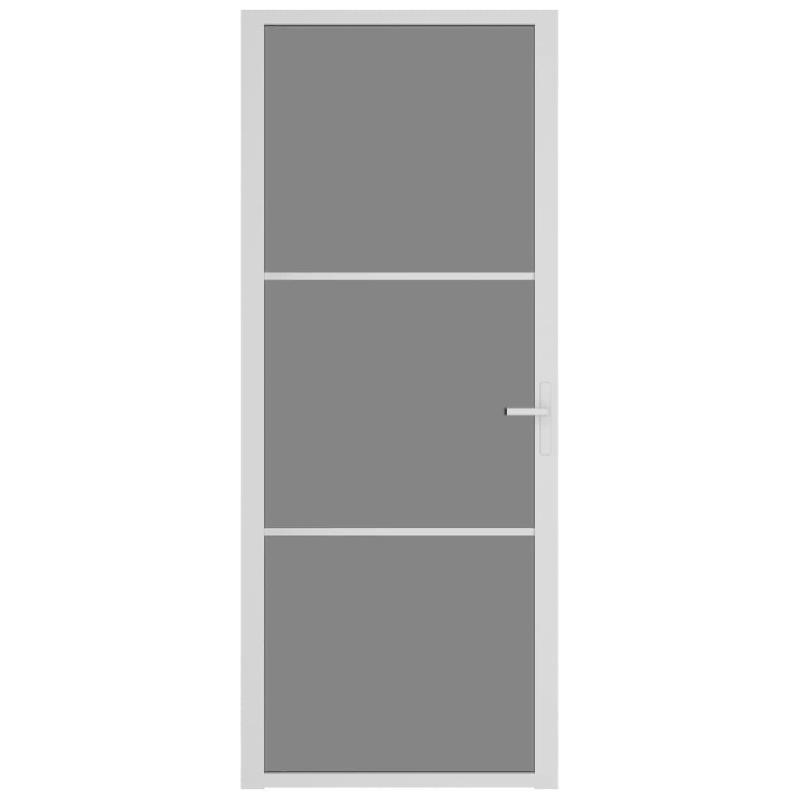 Vidaxl porte intérieure 83x201,5 cm blanc verre esg et aluminium 350585_1