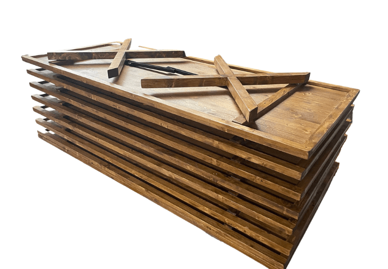 Table pliante en bois rustique - Pieds en croix - R'X_1