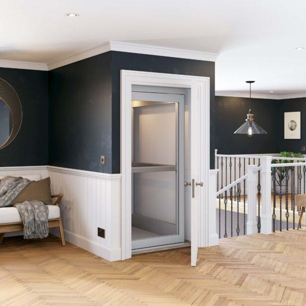 Ascenseur domestique sans gaine - design raffiné et grandes parois vitrées - Pollock Residential_1