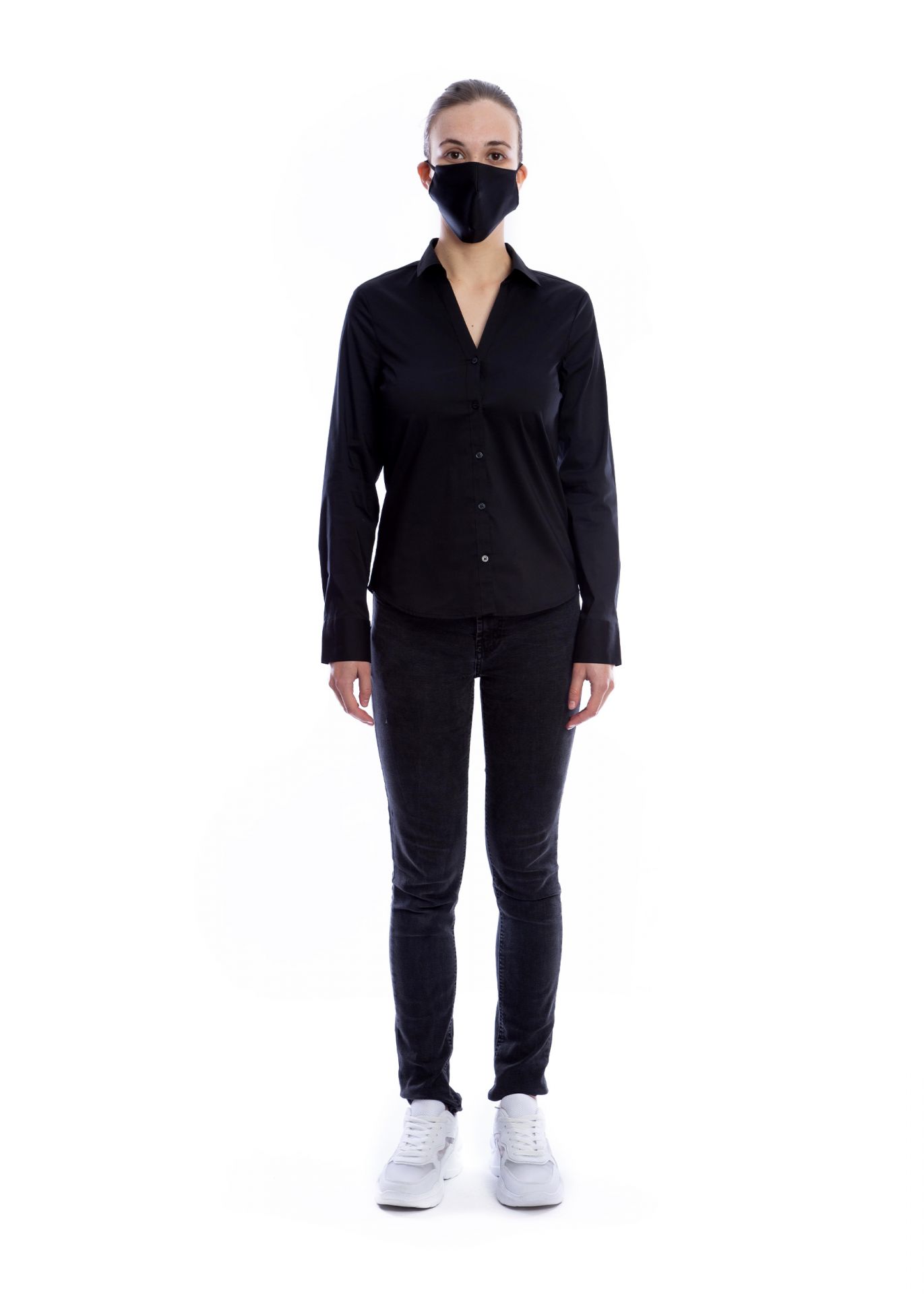 Chemise professionnelle femme - modèle Biot - personnalisable - manches longues ou courtes - Made in France_1