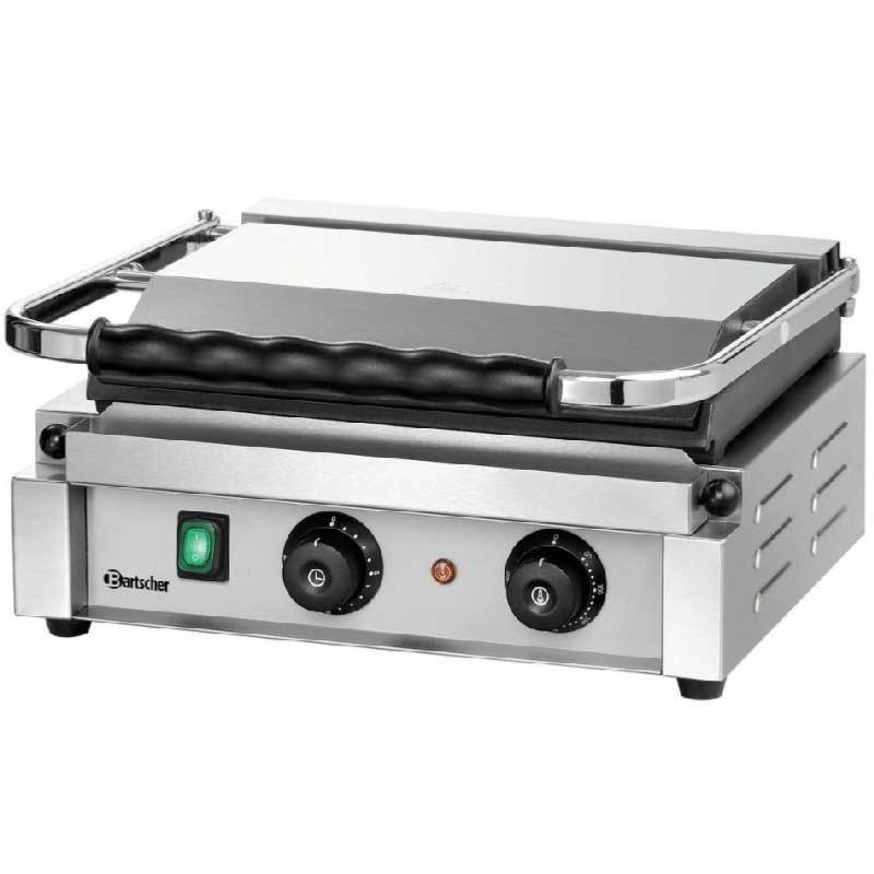 Grill contact professionnel Panini-T 1G - Plaques lisses en fonte avec minuterie_1