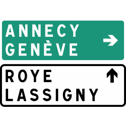 Panneau directionnel D43b - Présignalisation pour carrefours - WP Signalisation - gamme Innov recyclable et éco-responsable_1