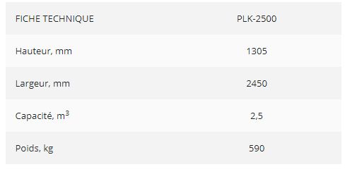 PLK-2500 - Godets Padagas - Capacité 2,5 m3 pour matériaux légers et en vrac_1