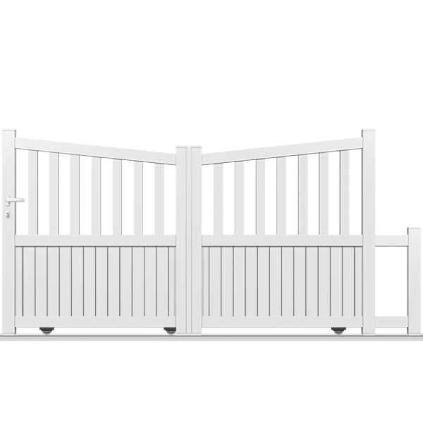 Portail coulissant à rail BA11 - Simple vantail - Aluminium biaisé semi-ajouré - Robuste et durable_0