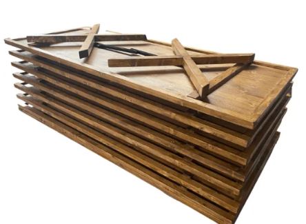 Table pliante en bois rustique - Pieds en croix - R'X_1