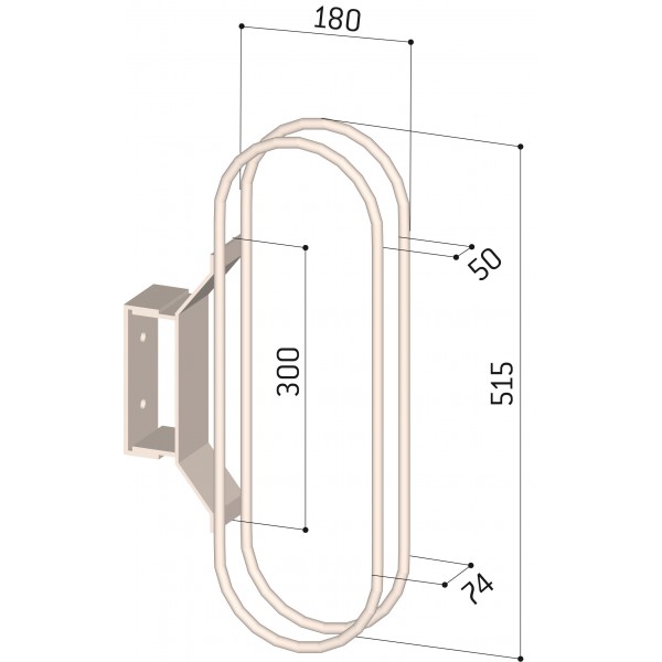 Griffe murale fixe pour cycle - Réf 8204702 - Finition galvanisée - Écartement 50 mm entre arceaux_1
