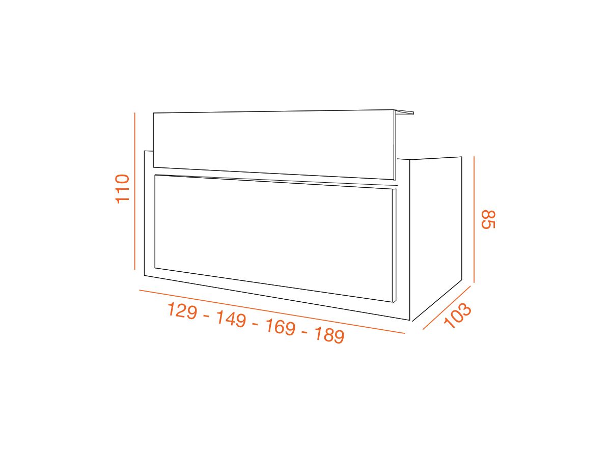 Banque d'accueil Horizon - Façade laquée brillante avec options LED - Design moderne et fonctionnel_1