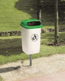 Corbeille publique 50 L - Polyéthylène haute densité - Fixation murale ou sur poteau - Coloris variés - Traitée anti-UV_1