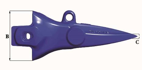 Dents de godet Turnkey TKN13 PE - 26,5 kg - Dimensions précises en mm_1